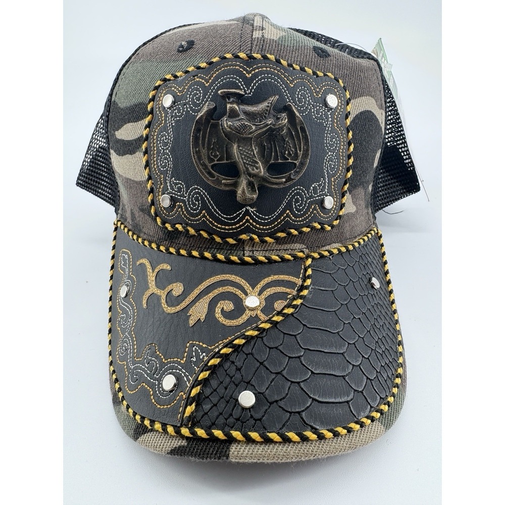Cachucha Gorra Vaquera Montura Western Rodeo Trucker Hat Bling‎ Camouflage Cap